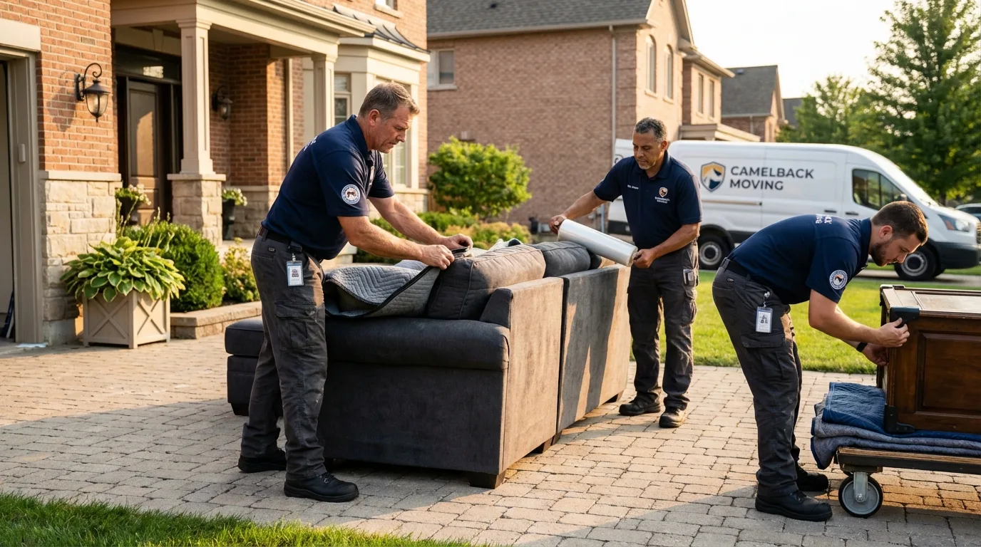 Large estate moving crew wrapping furniture in Accomac, VA